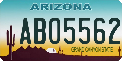 AZ license plate ABO5562