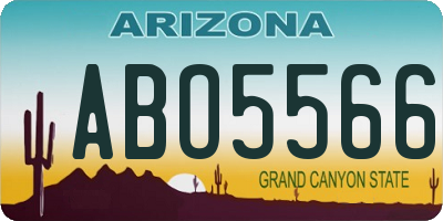 AZ license plate ABO5566