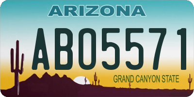 AZ license plate ABO5571