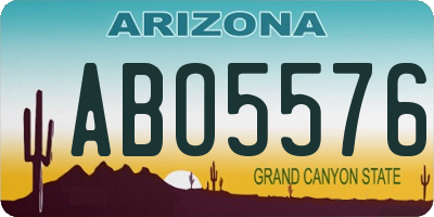 AZ license plate ABO5576