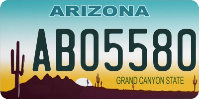 AZ license plate ABO5580
