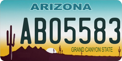 AZ license plate ABO5583