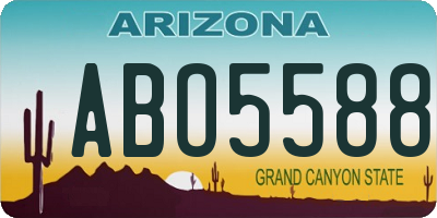AZ license plate ABO5588
