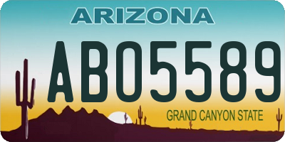AZ license plate ABO5589