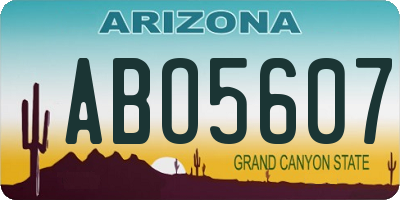 AZ license plate ABO5607