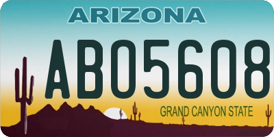 AZ license plate ABO5608