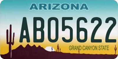AZ license plate ABO5622