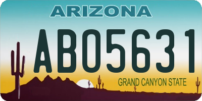 AZ license plate ABO5631