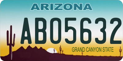 AZ license plate ABO5632