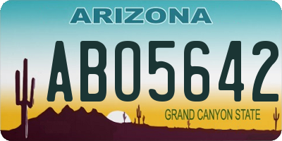 AZ license plate ABO5642