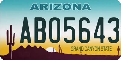 AZ license plate ABO5643