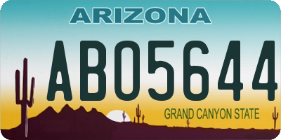 AZ license plate ABO5644
