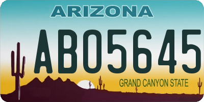 AZ license plate ABO5645
