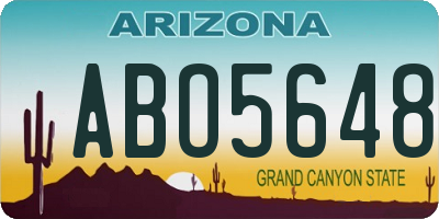AZ license plate ABO5648