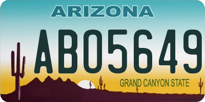 AZ license plate ABO5649