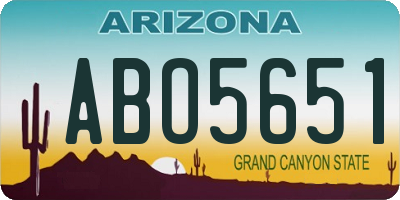 AZ license plate ABO5651