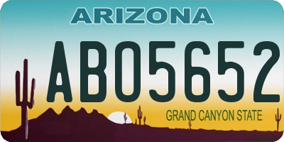 AZ license plate ABO5652