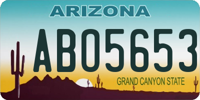 AZ license plate ABO5653