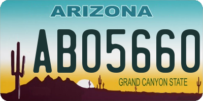 AZ license plate ABO5660