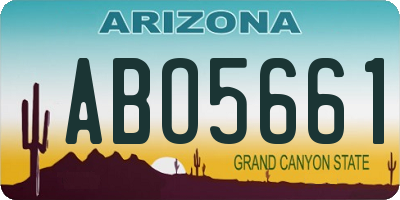 AZ license plate ABO5661