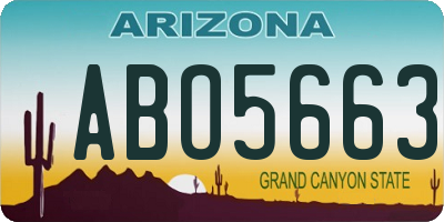 AZ license plate ABO5663