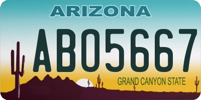 AZ license plate ABO5667