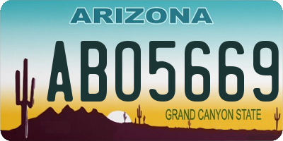 AZ license plate ABO5669