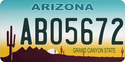 AZ license plate ABO5672