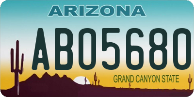 AZ license plate ABO5680