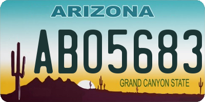AZ license plate ABO5683