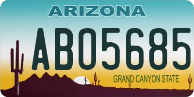 AZ license plate ABO5685