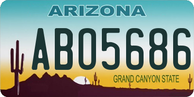 AZ license plate ABO5686
