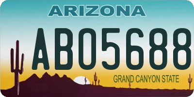AZ license plate ABO5688
