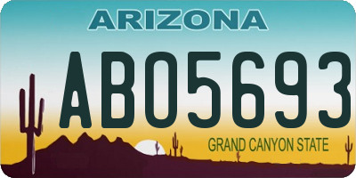 AZ license plate ABO5693