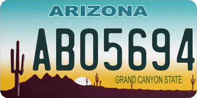 AZ license plate ABO5694