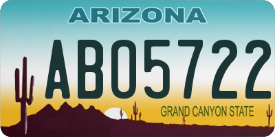 AZ license plate ABO5722