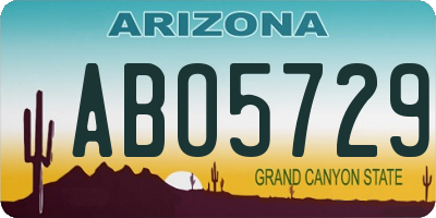 AZ license plate ABO5729