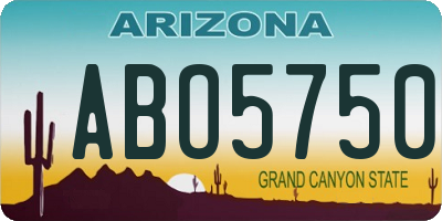 AZ license plate ABO5750