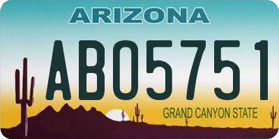 AZ license plate ABO5751