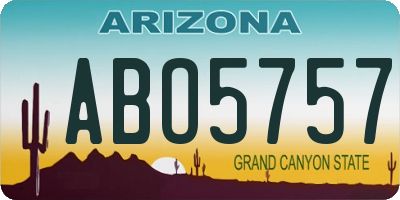 AZ license plate ABO5757