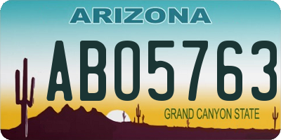 AZ license plate ABO5763