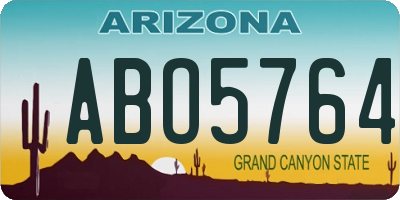 AZ license plate ABO5764