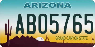 AZ license plate ABO5765
