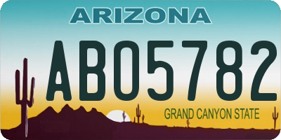 AZ license plate ABO5782