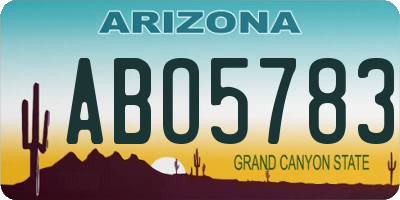 AZ license plate ABO5783