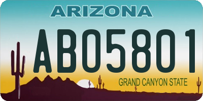 AZ license plate ABO5801