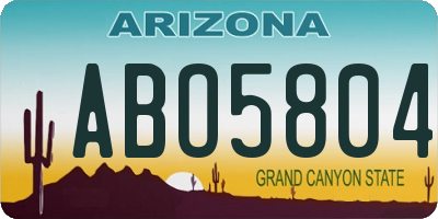 AZ license plate ABO5804
