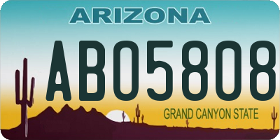 AZ license plate ABO5808