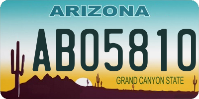 AZ license plate ABO5810