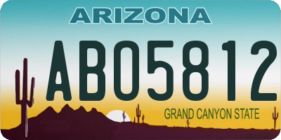 AZ license plate ABO5812
